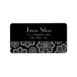 Silver Flame Black Address Labels