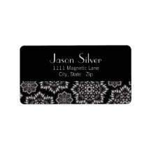 Silver Flame Black Address Labels