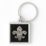 Silver Fleur de Lis Customizable Keychain