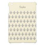 Silver Fleur de lys On Cornsilk iPad Mini Case