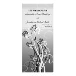 Silver Floral Wedding Program - Church Program Customized Rack Card
