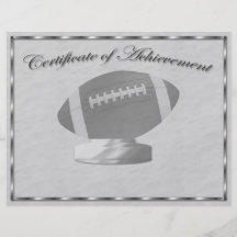 Silver Football Certificate of Achievement Custom Flyer