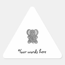 Silver glitter elephant triangle stickers