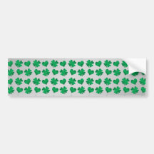 Silver green shamrocks and hearts bumper sticker
