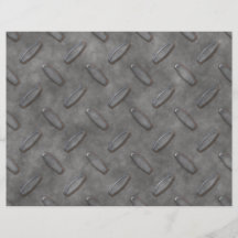 Silver Grey Diamond Plate Textured Custom Flyer