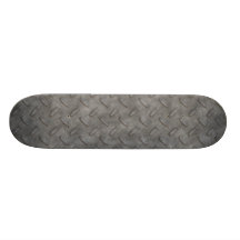 Silver Grey Diamond Plate Textured Custom Skateboard