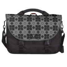 Silver Grey Flowers Pattern G307 Laptop Commuter Bag