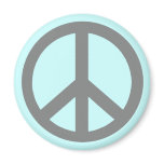 Silver Grey Peace Symbol Products Magnets