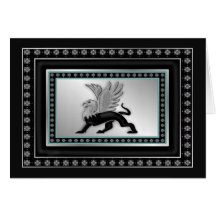 Silver Griffin Greeting Card