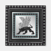 Silver Griffin Refrigerator Magnets