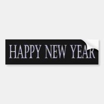 silver happy new year bumper stickers