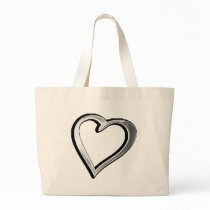 Silver Heart Canvas Bag