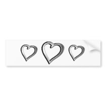 Silver Heart Bumper Sticker