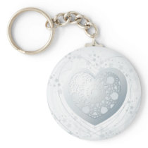 Silver heart, keychain