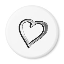 Silver Heart Fridge Magnets