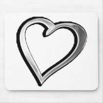 Silver Heart Mouse Pad