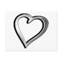 Silver Heart Post Cards