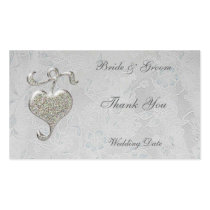 Silver Heart Thank You Wedding Favour Tag
