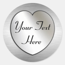 Silver Heart To Personalize Stickers