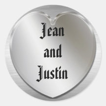 Silver Heart To Personalize Stickers