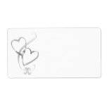 Silver Hearts Shipping Labels
