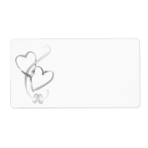 Silver Hearts Shipping Labels