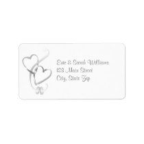Silver Hearts Wedding Address Labels
