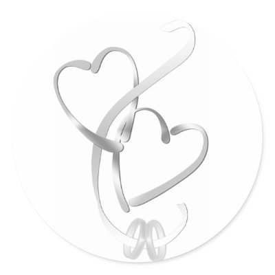 Silver Hearts Wedding Stickers by wedding_tshirts