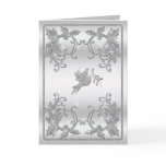 Silver Holly and Dove Greeting Card