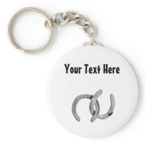 Silver Horse Shoe Customizable Keychain