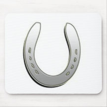 Silver Horse Shoe Mouse Pad