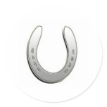 Silver Horse Shoe Sticker