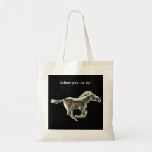 Silver Horse Tote Canvas Bags