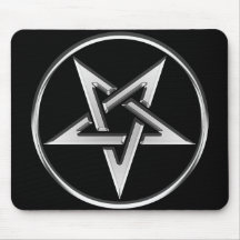 Silver Inverted Pentagram Mouse Pad