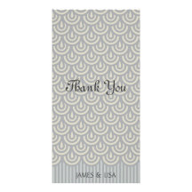 Silver Japanese Fish Scale Pattern Photo Cards