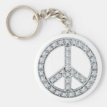 Silver Jewels Peace Sign Keychain