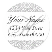 Silver Lace Address Sticker