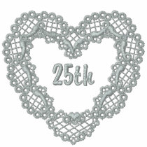 Silver Lace Heart - 25th Anniversary