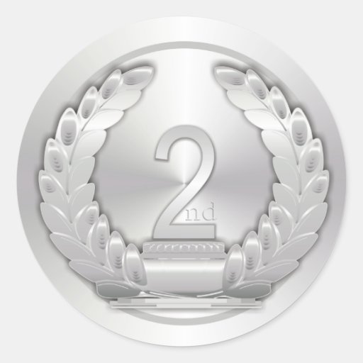 Silver Medal Round Sticker