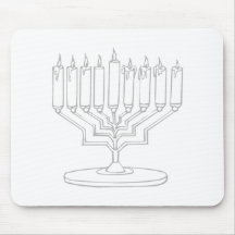 Silver Menorah Mouse Pad