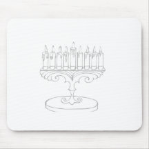 Silver Menorah Mousepads