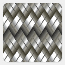 Silver Metal Square Sticker