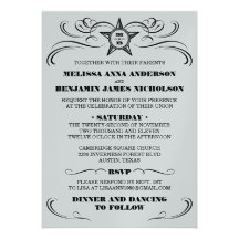 Silver Metallic Southern Style Wedding Invitation