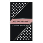 Silver metallic studs black dust pink business cards