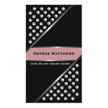 Silver metallic studs black dust pink business card templates