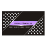Silver metallic studs black purple business cards business cards