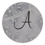 Silver Monogram Envelope Seal stickers