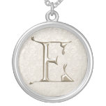 Silver Monogram Necklace - letter E