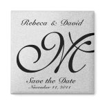 Silver Monogram Save the Date