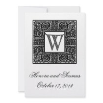 Silver Monogrammed Celtic Wedding Invitation